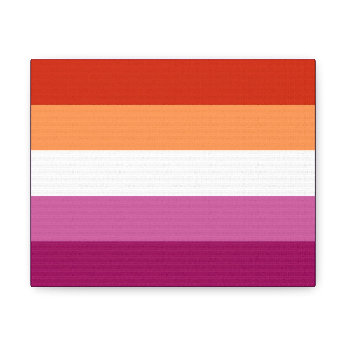 Lesbian Pride Flag 5 Stripes | Canvas Print | Lavender Sides