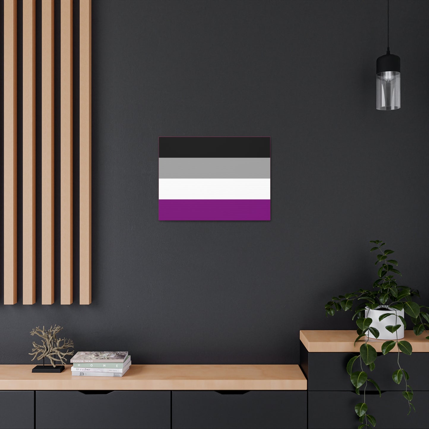 Asexual Pride Flag | Canvas Print | Hot Pink Sides
