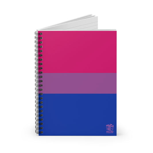 Bisexual Pride Flag | Spiral Notebook | Ruled Line | Magenta Lavender Royal Blue