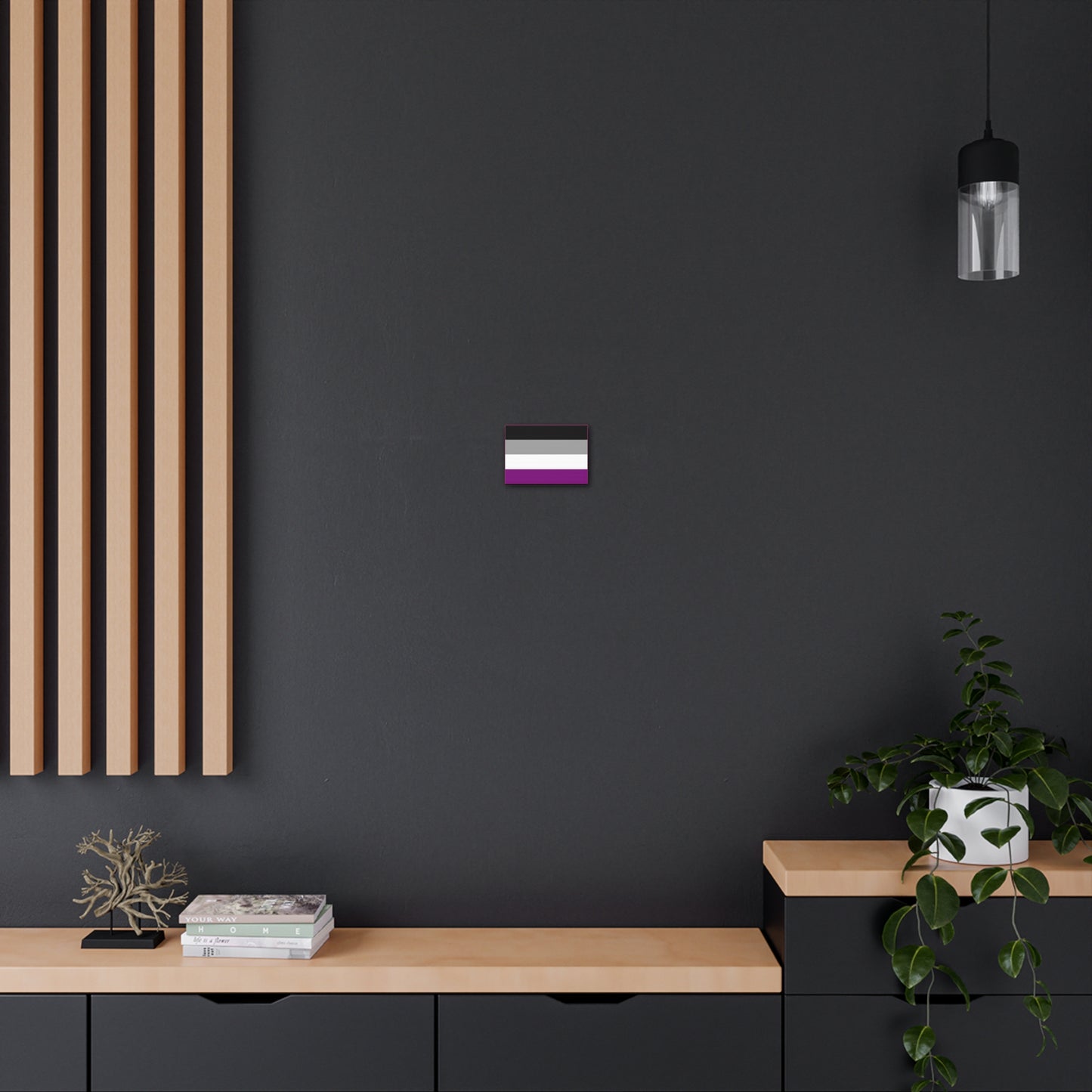 Asexual Pride Flag | Canvas Print | Hot Pink Sides