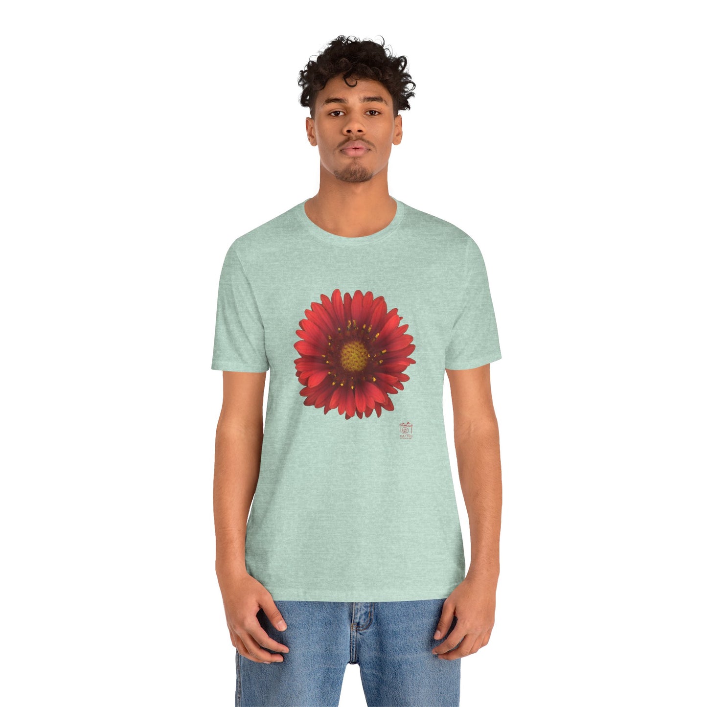 Blanket Flower Gaillardia Red | Unisex Ringspun Short Sleeve T-Shirt