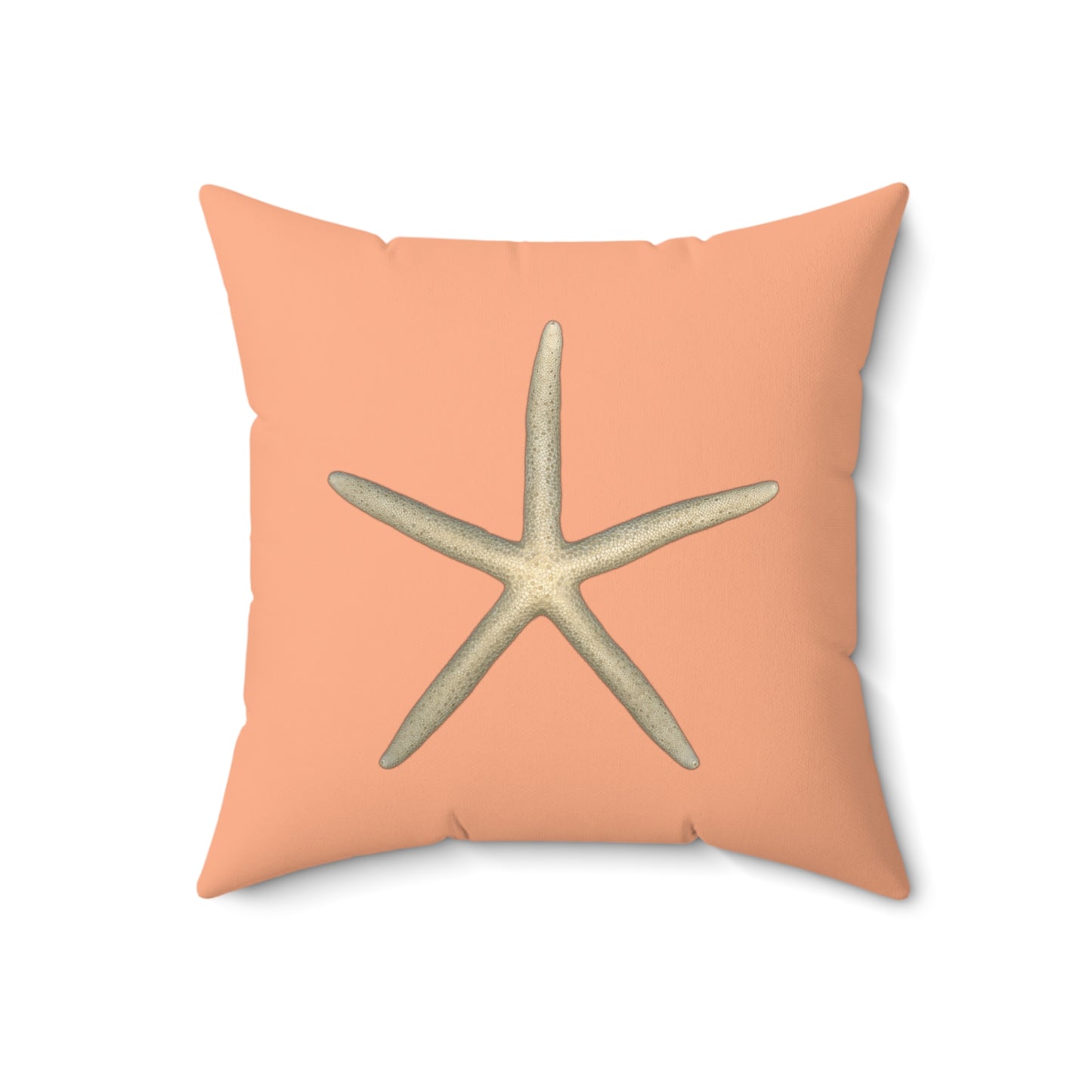 Throw Pillow | Finger Starfish Shell | Peach | Front | 18x18 Oceancore Seacore Naturecore