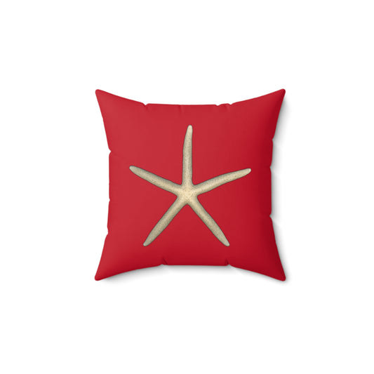 Finger Starfish Shell Top | Throw Pillow | Red