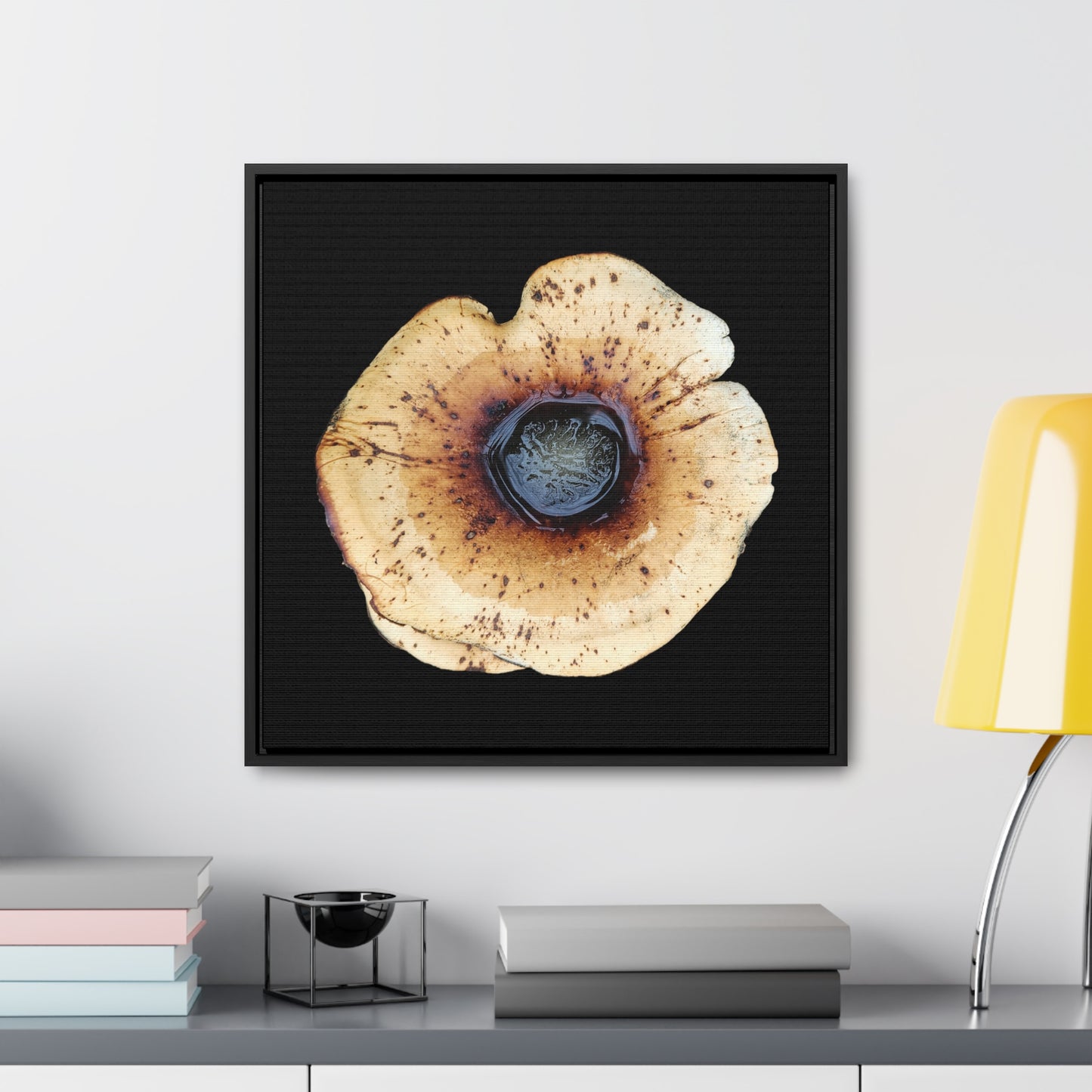Honey Fungus, Armillaria | Framed Canvas | Black Background