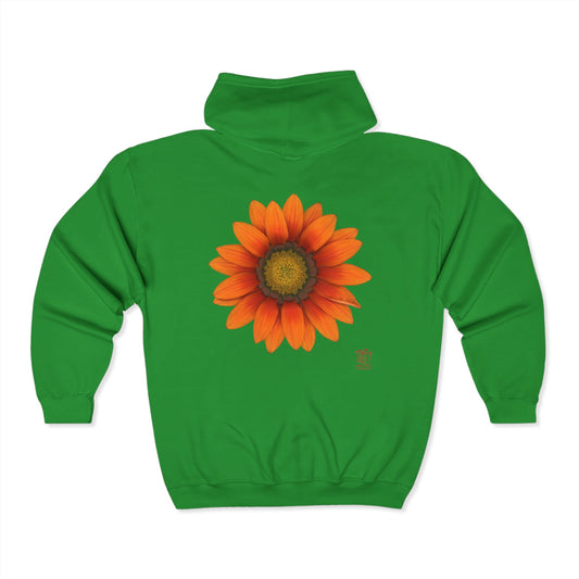 Gazania Flower Orange | Unisex Heavy Blend™ Full Zip Hooded Sweatshirt