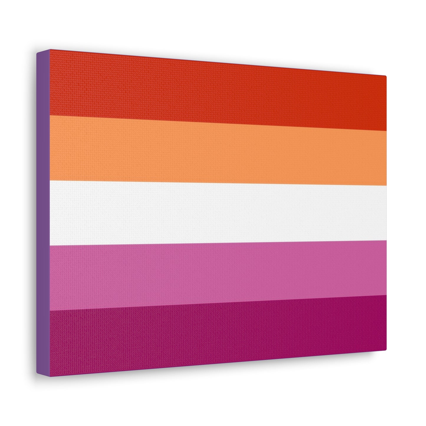 Lesbian Pride Flag 5 Stripes | Canvas Print | Lavender Sides