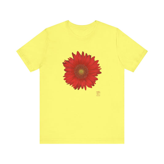 Gerbera Daisy Flower Red | Unisex Ringspun Short Sleeve T-Shirt