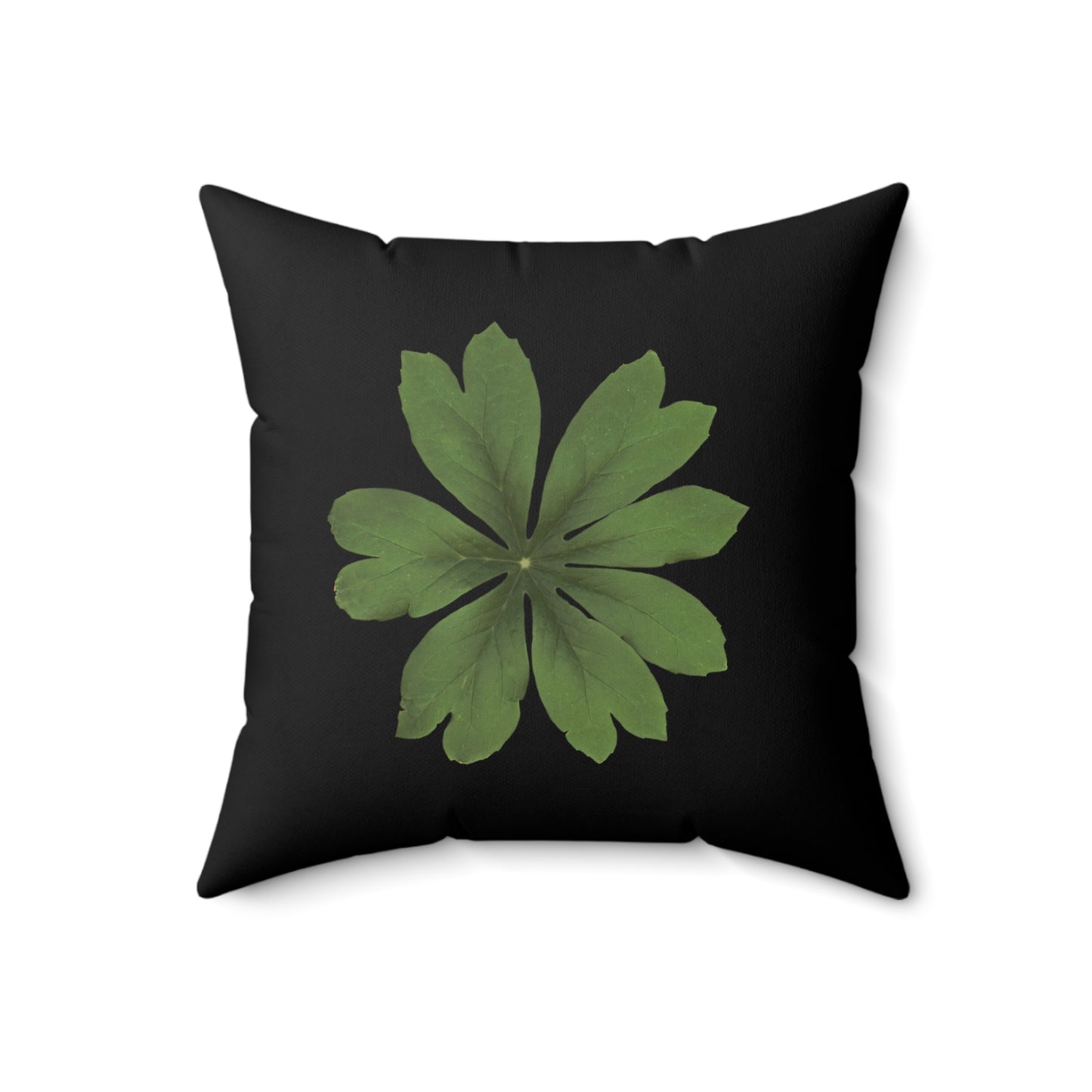 Mayapple, Podophyllum | Throw Pillow | Black