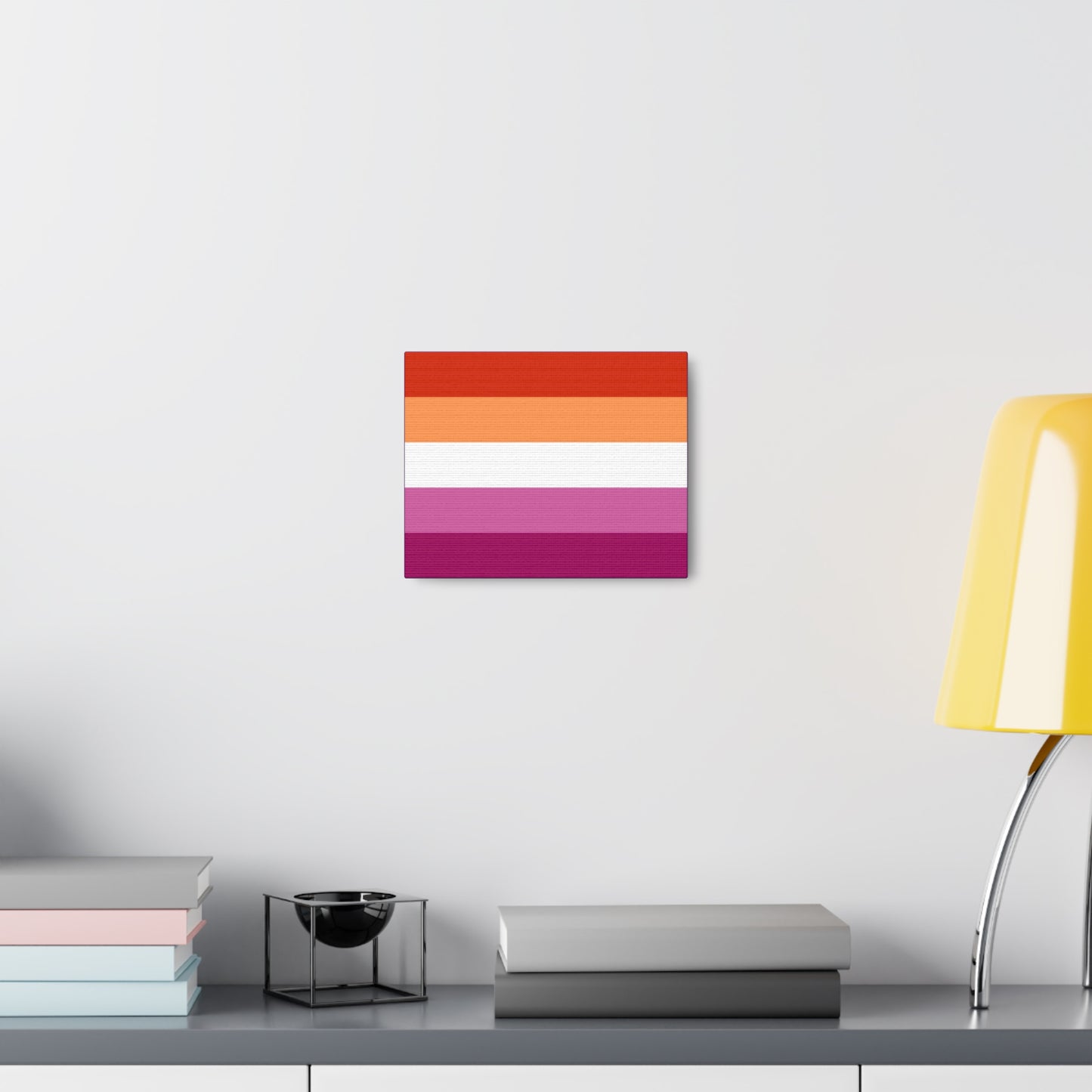 Lesbian Pride Flag 5 Stripes | Canvas Print | Lavender Sides