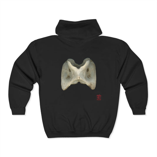 White-tailed Deer Atlas Vertebra | Unisex Heavy Blend™ Full Zip Hooded Sweatshirt