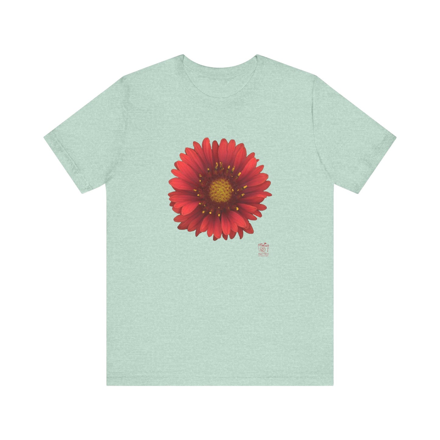 Blanket Flower Gaillardia Red | Unisex Ringspun Short Sleeve T-Shirt