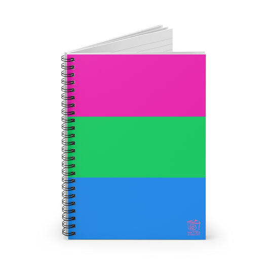 Polysexual Pride Flag | Spiral Notebook | Ruled Line | Pink Green Blue