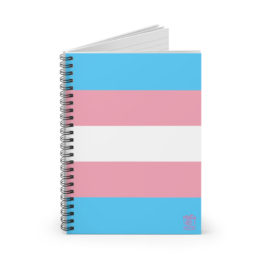 Transgender Pride Flag | Spiral Notebook | Ruled Line | Blue Pink White