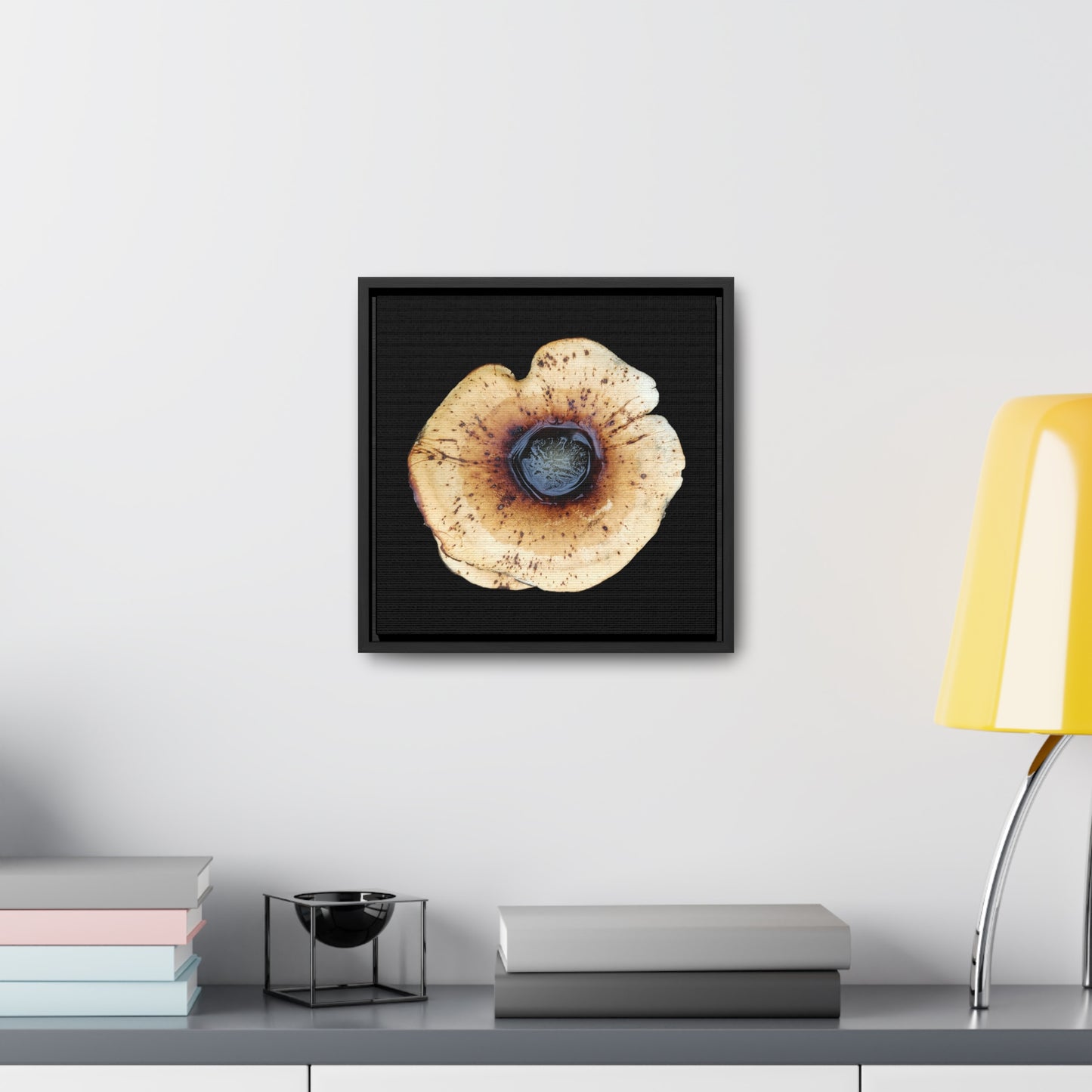Honey Fungus, Armillaria | Framed Canvas | Black Background