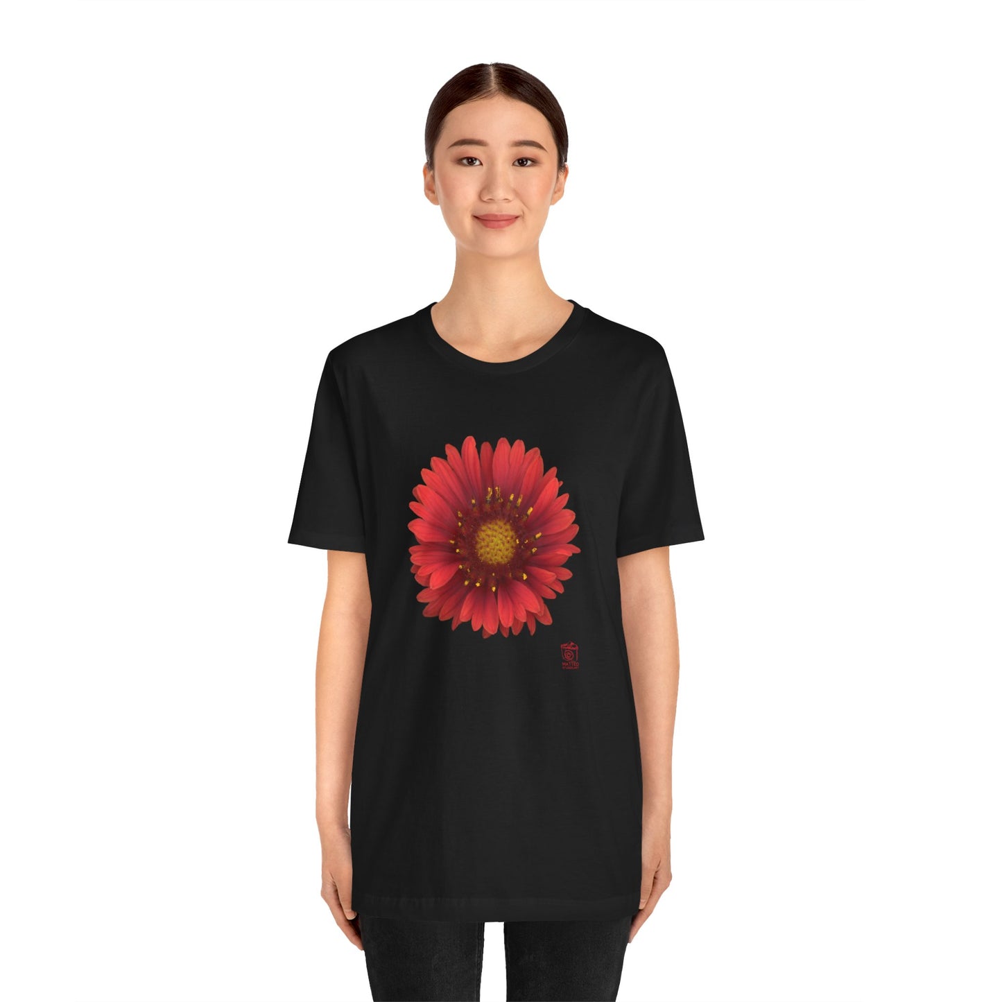 Blanket Flower Gaillardia Red | Unisex Ringspun Short Sleeve T-Shirt