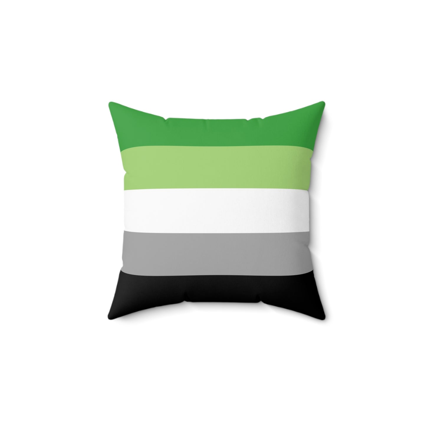 Aromantic Pride Flag | Throw Pillow | Green White Grey Black