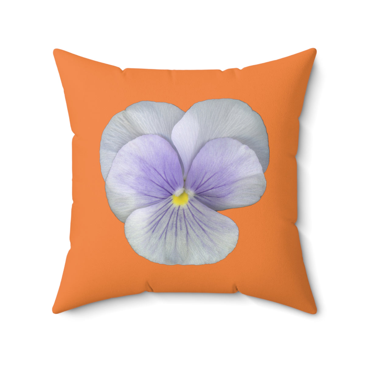 Throw Pillow | Pansy Viola Flower Lavender | Orange Cream | 20x20 Bloomcore Cottagecore Gardencore Fairycore