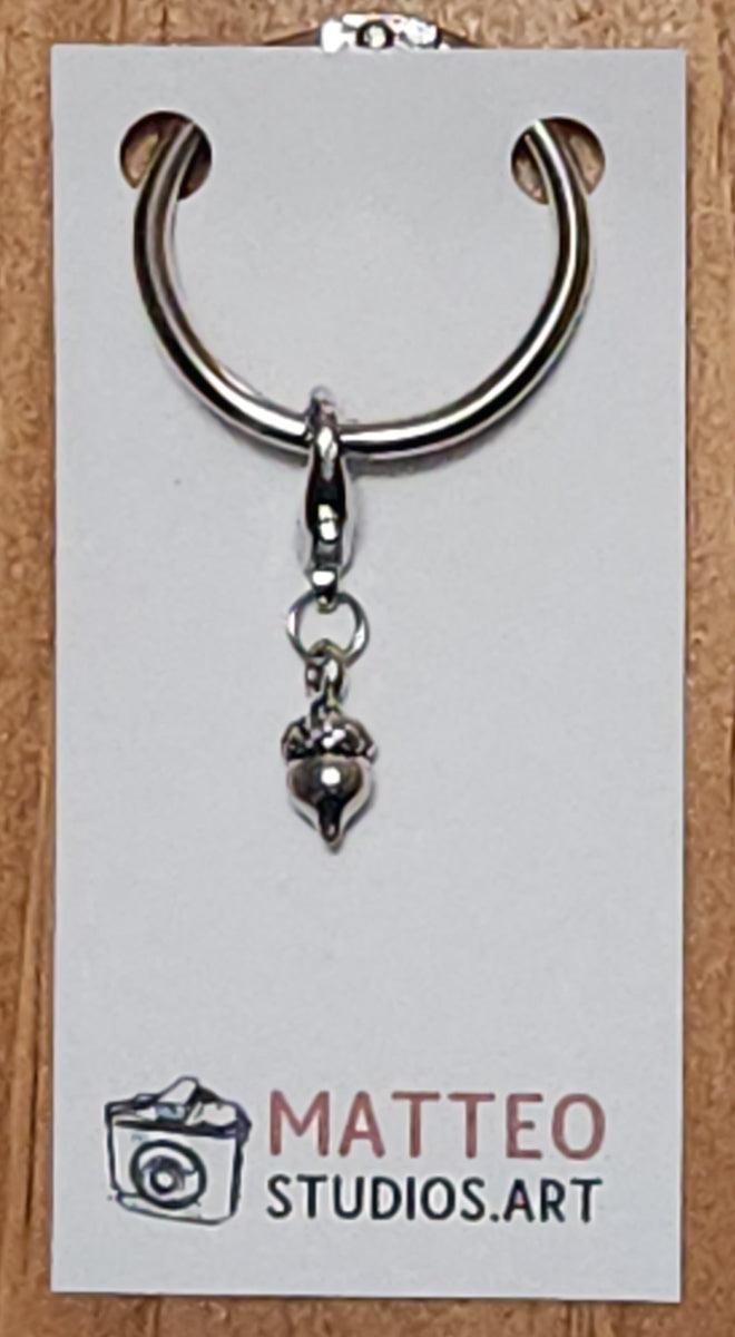 Acorn Silver Wine Glass Charm | Zipper Pull | Stitch Marker