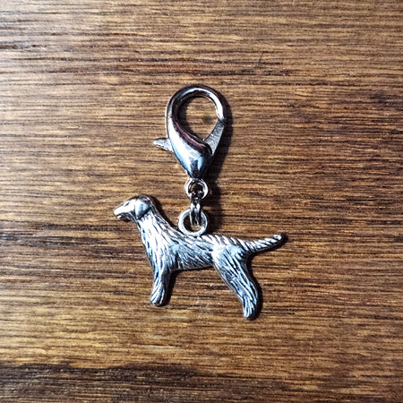 Dog Golden Retriever Silver Wine Glass Charm | Zipper Pull | Stitch Marker