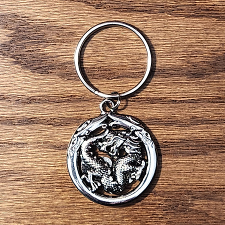 Dragon Round Silver | Keyring