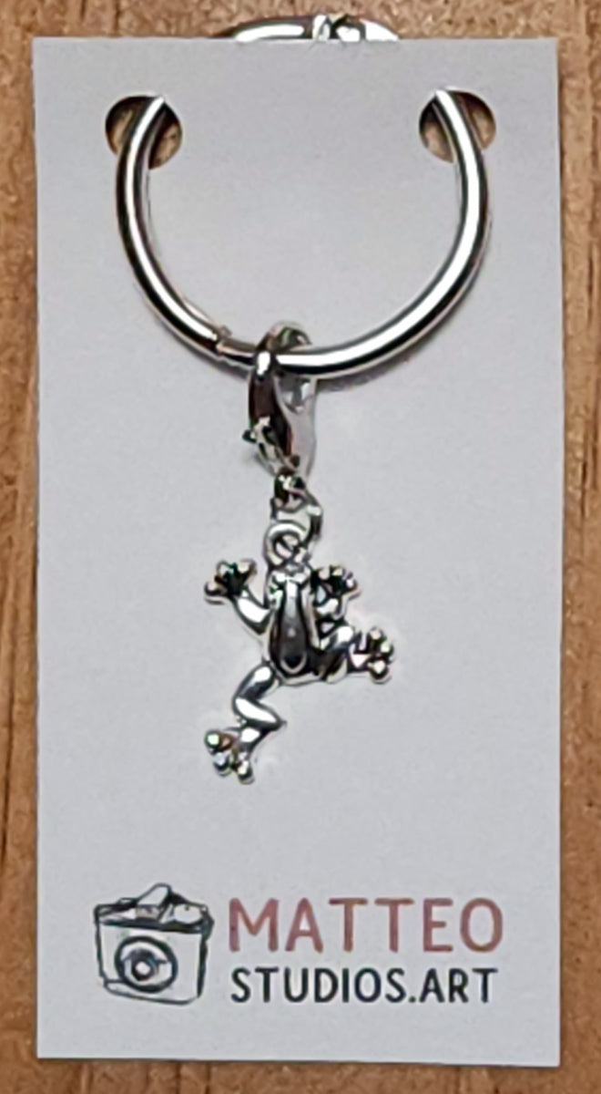 Frogs Silver Wine Glass Charm | Zipper Pull | Stitch Marker