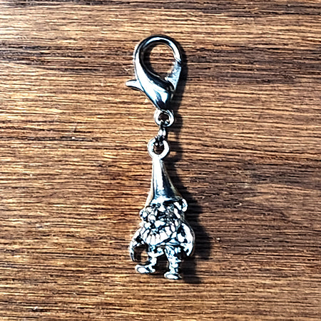 Gnome Silver Wine Glass Charm | Zipper Pull | Stitch Marker