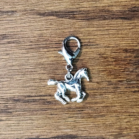 Horse Silver Wine Glass Charm | Zipper Pull | Stitch Marker