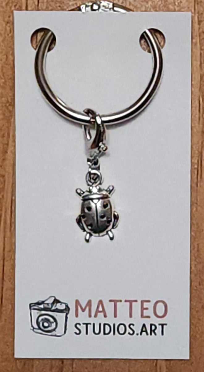 Ladybug Silver Wine Glass Charm | Zipper Pull | Stitch Marker