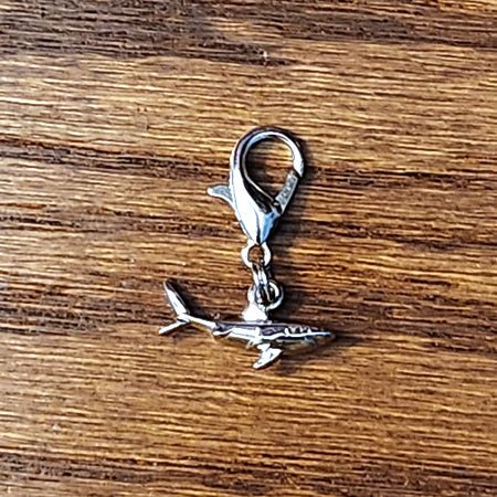 Shark Silver Wine Glass Charm | Zipper Pull | Stitch Marker