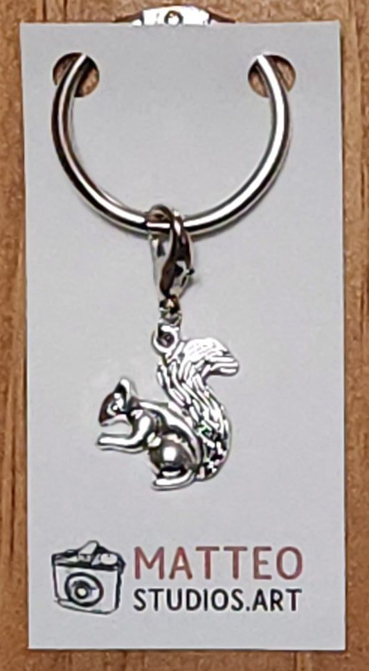 Squirrel Silver Wine Glass Charm | Zipper Pull | Stitch Marker