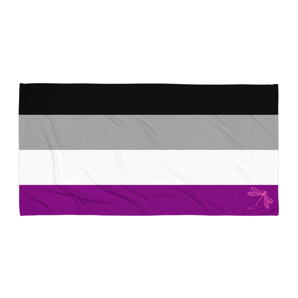 Asexual Pride Flag | Beach Towel | Black Grey White Purple