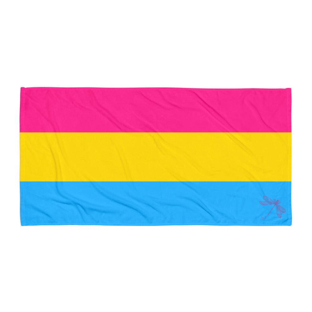 Pansexual Pride Flag | Beach Towel | Blue Yellow Pink