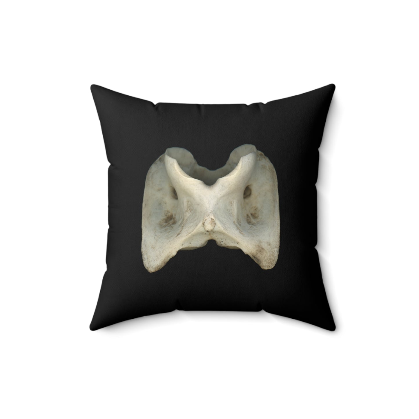 White-tailed Deer Atlas Vertebra | Throw Pillow | Black