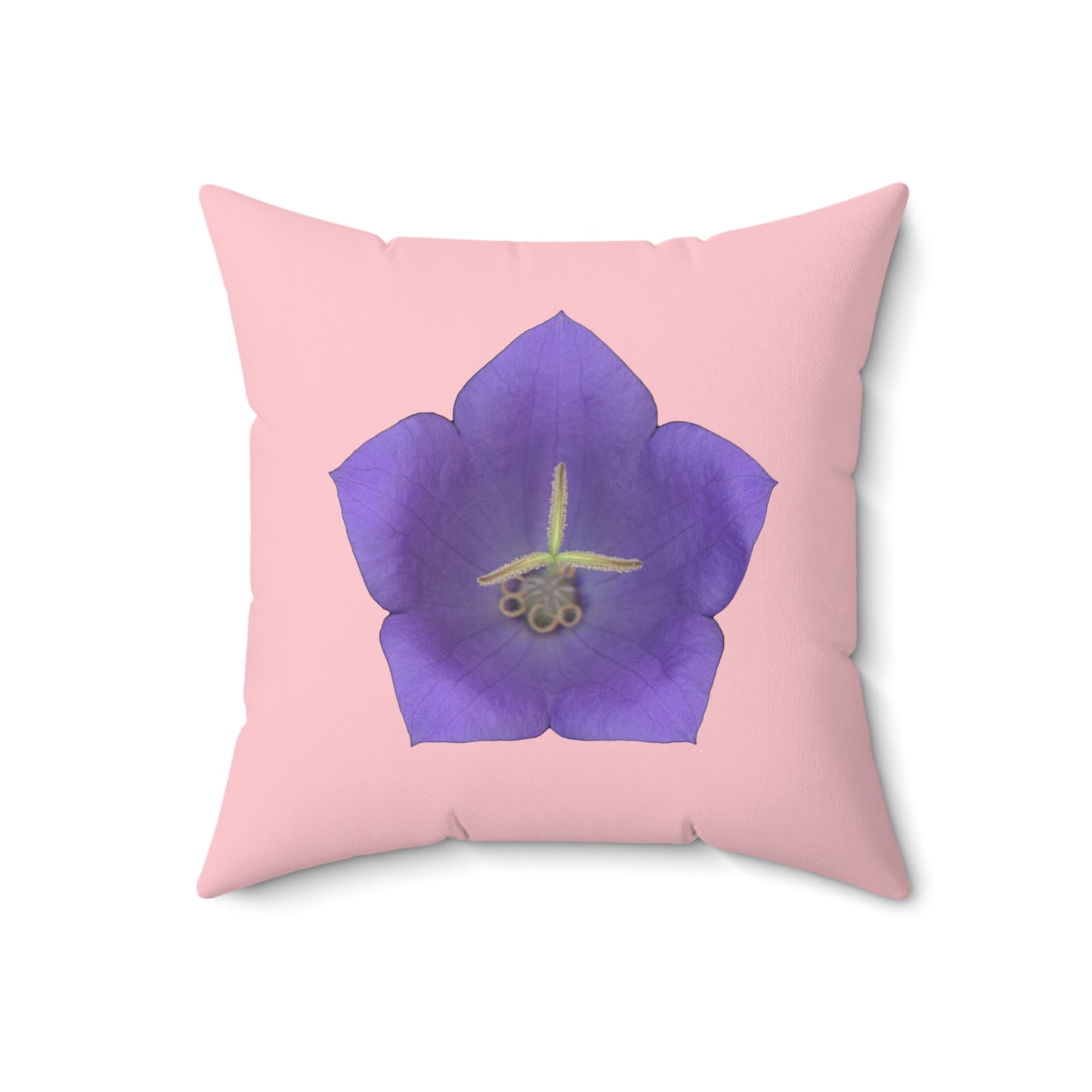 Throw Pillow | Balloon Flower Blue | Pink | 18x18 Bloomcore Cottagecore Gardencore Fairycore