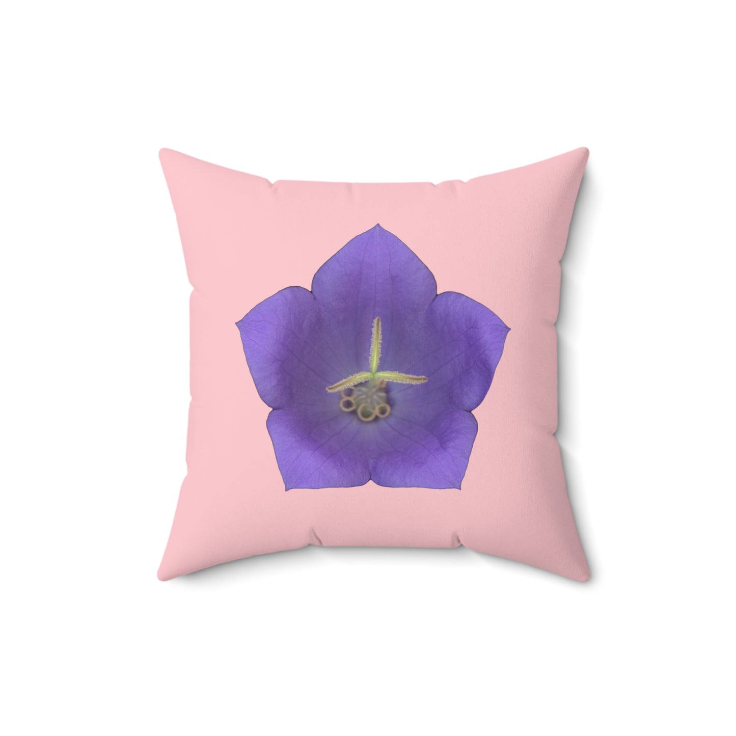 Throw Pillow | Balloon Flower Blue | Pink | 16x16 Bloomcore Cottagecore Gardencore Fairycore