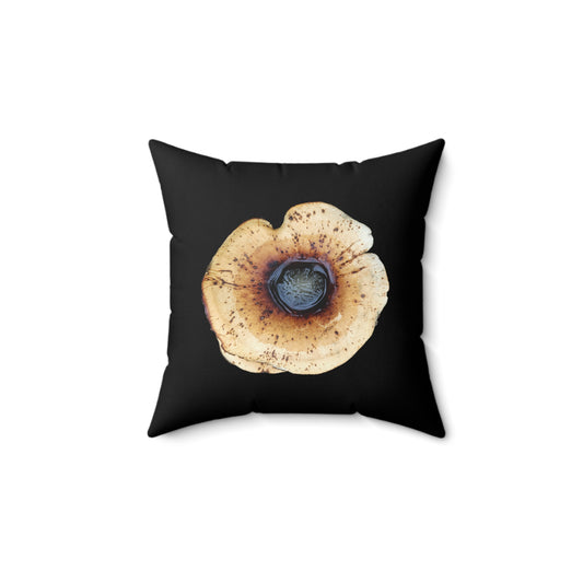 Throw Pillow | Honey Fungus, Armillaria by Matteo | Black | 14x14 Dark Cottagecore Goblincore Gothic