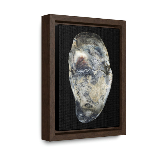 Oyster Shell Blue Right Interior | Framed Canvas | Black Background