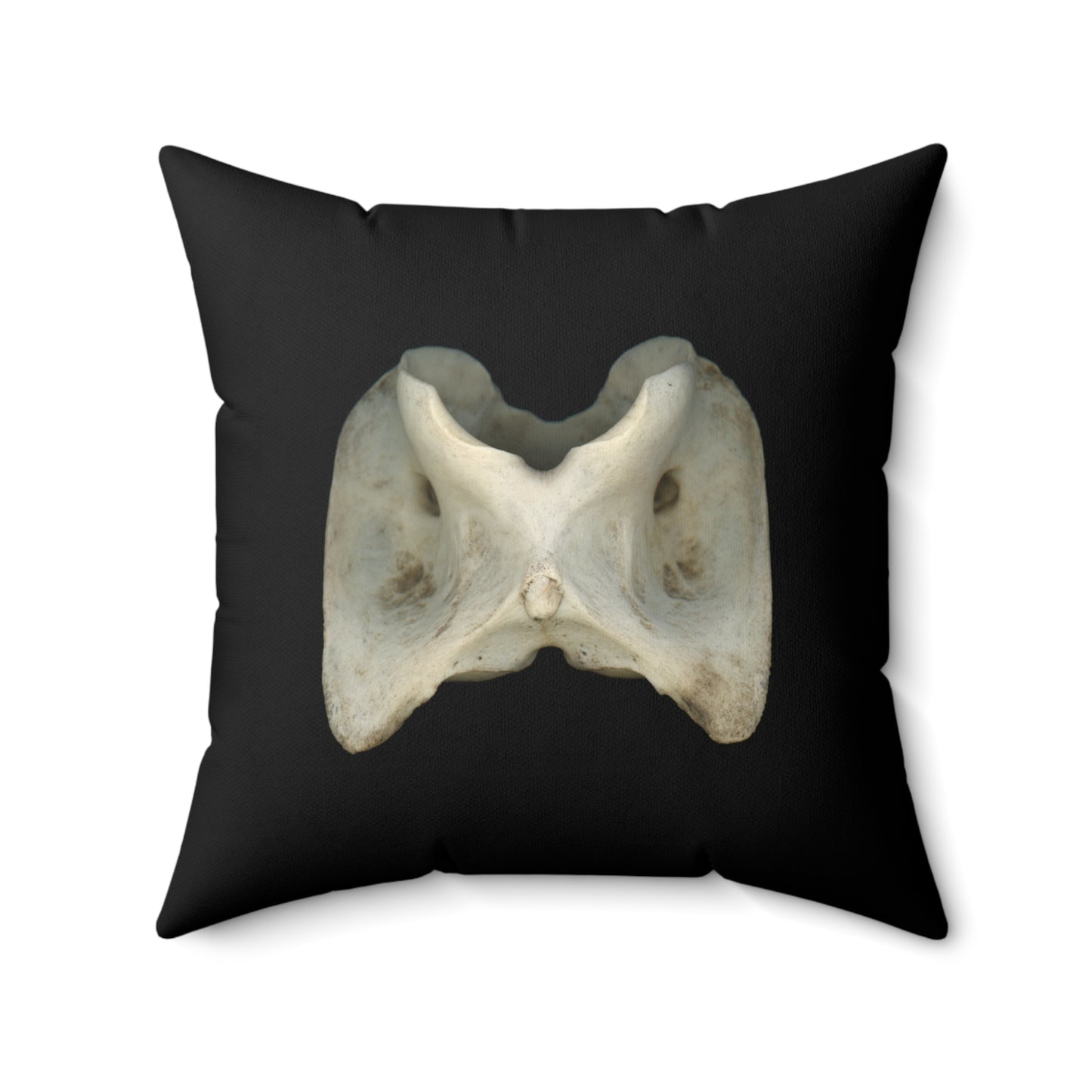 White-tailed Deer Atlas Vertebra | Throw Pillow | Black