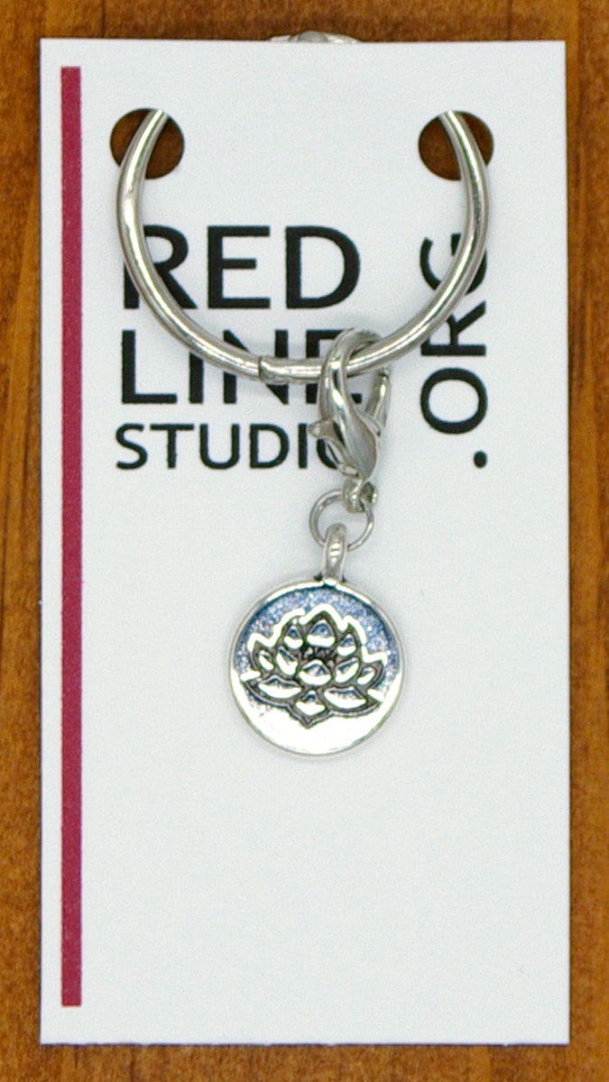 Om, Seated Buddha, Lotus Flower, Tree of Life Meditation Yoga Silver Wine Glass Charm | Zipper Pull | Stitch Marker