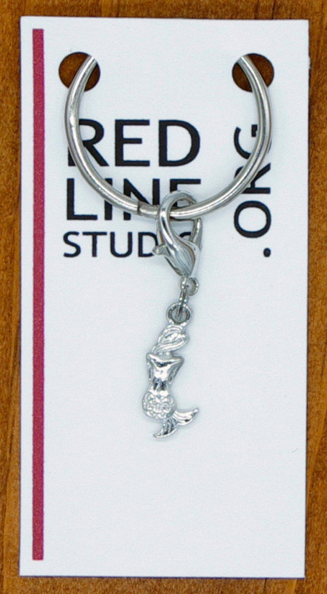 Mermaid Silver Wine Glass Charm | Zipper Pull | Stitch Marker