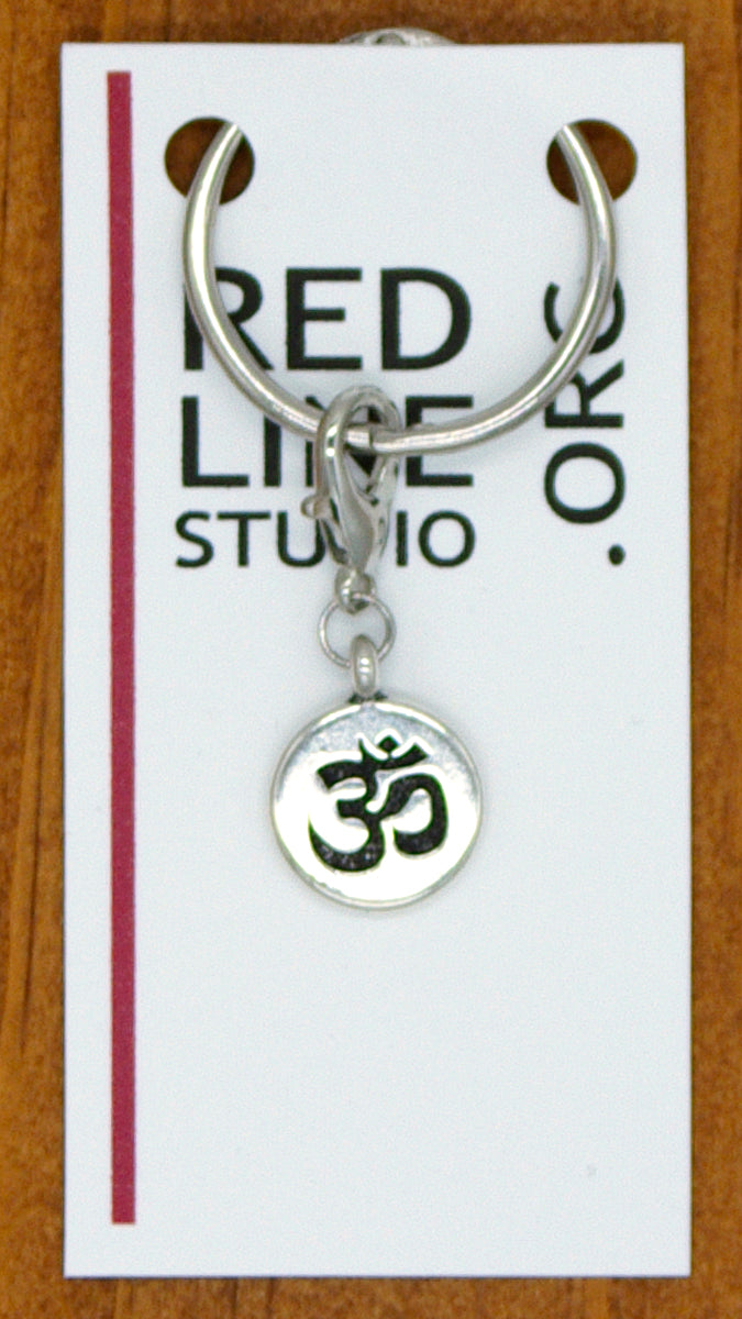 Om, Seated Buddha, Lotus Flower, Tree of Life Meditation Yoga Silver Wine Glass Charm | Zipper Pull | Stitch Marker