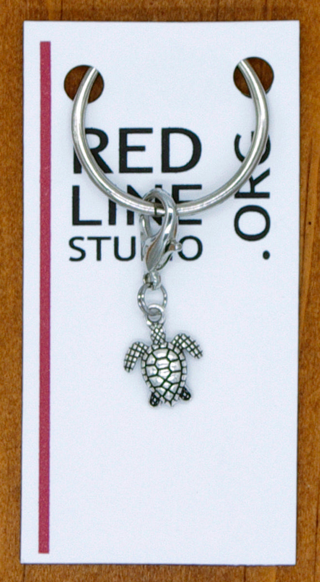 Sea Turtle Silver Wine Glass Charm | Zipper Pull | Stitch Marker