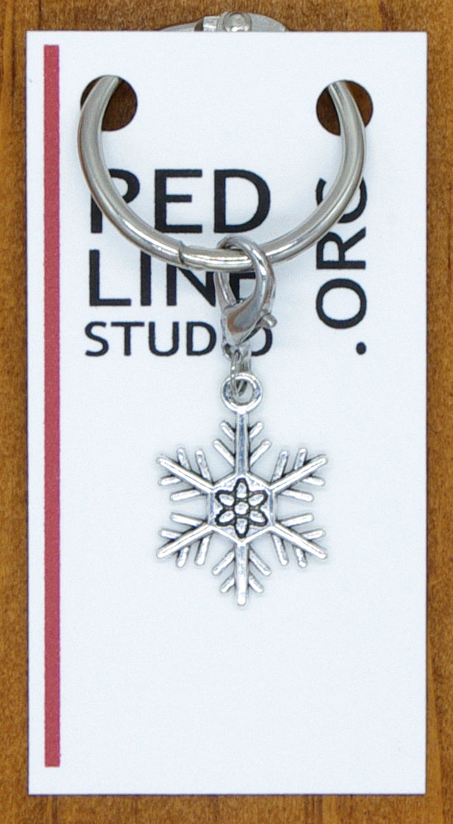 Snowflake Silver Wine Glass Charms | Zipper Pulls | Stitch Markers