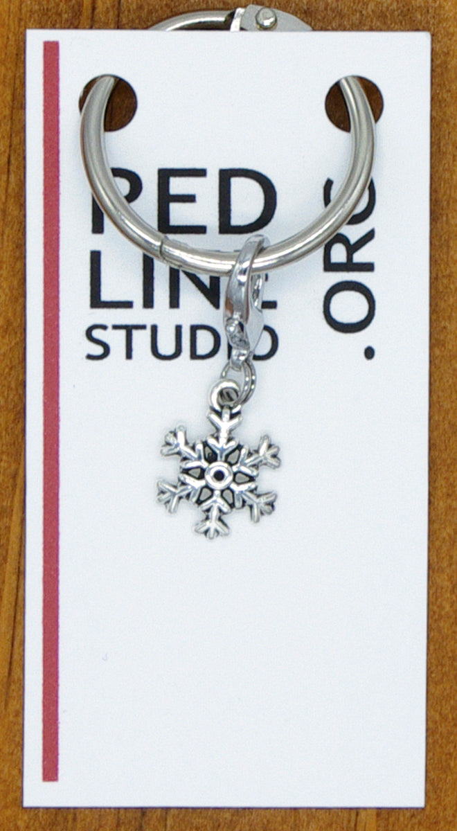 Snowflake Silver Wine Glass Charms | Zipper Pulls | Stitch Markers