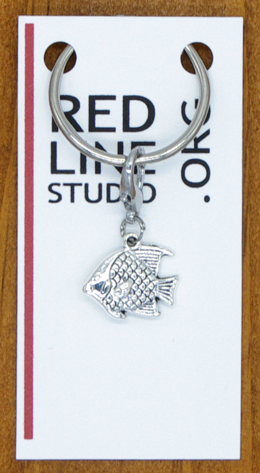 Tropical Fish Silver Wine Glass Charm | Zipper Pull | Stitch Marker