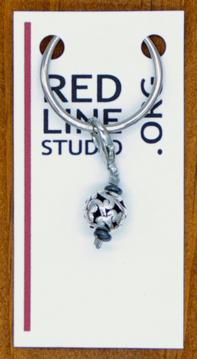 Vine LolliBead® Silver Wine Glass Charm | Zipper Pull | Stitch Marker