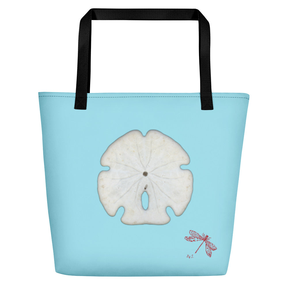 Arrowhead Sand Dollar Shell | Tote Bag | Large | Sky Blue