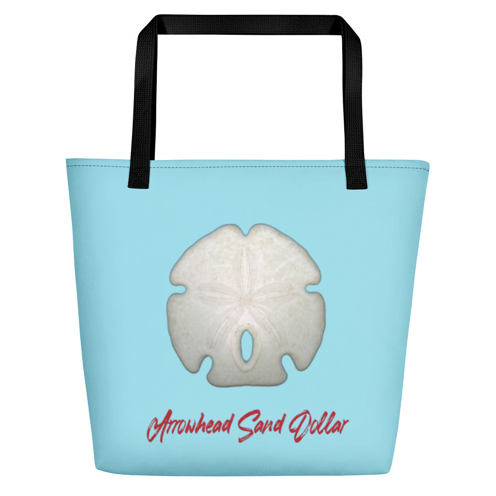 Arrowhead Sand Dollar Shell | Tote Bag | Large | Sky Blue