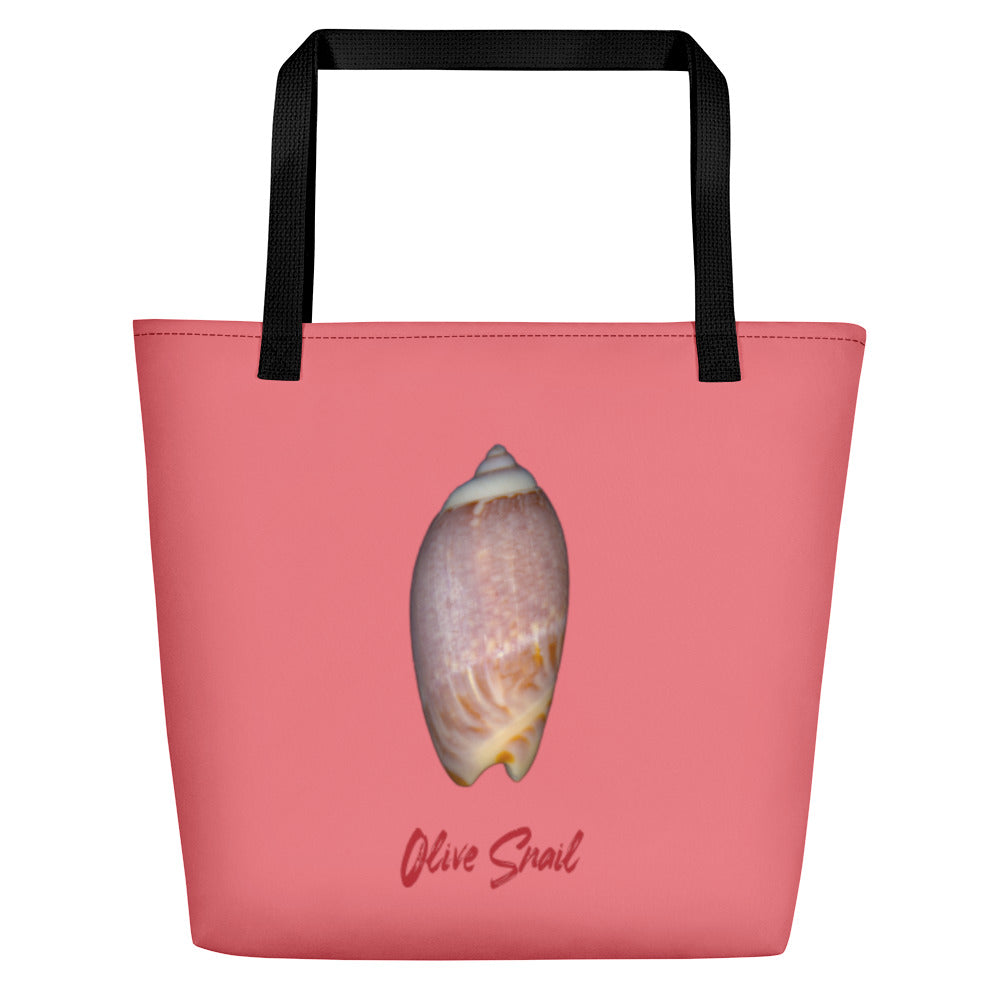 Olive Snail Shell Brown | Tote Bag | Large | Salmon