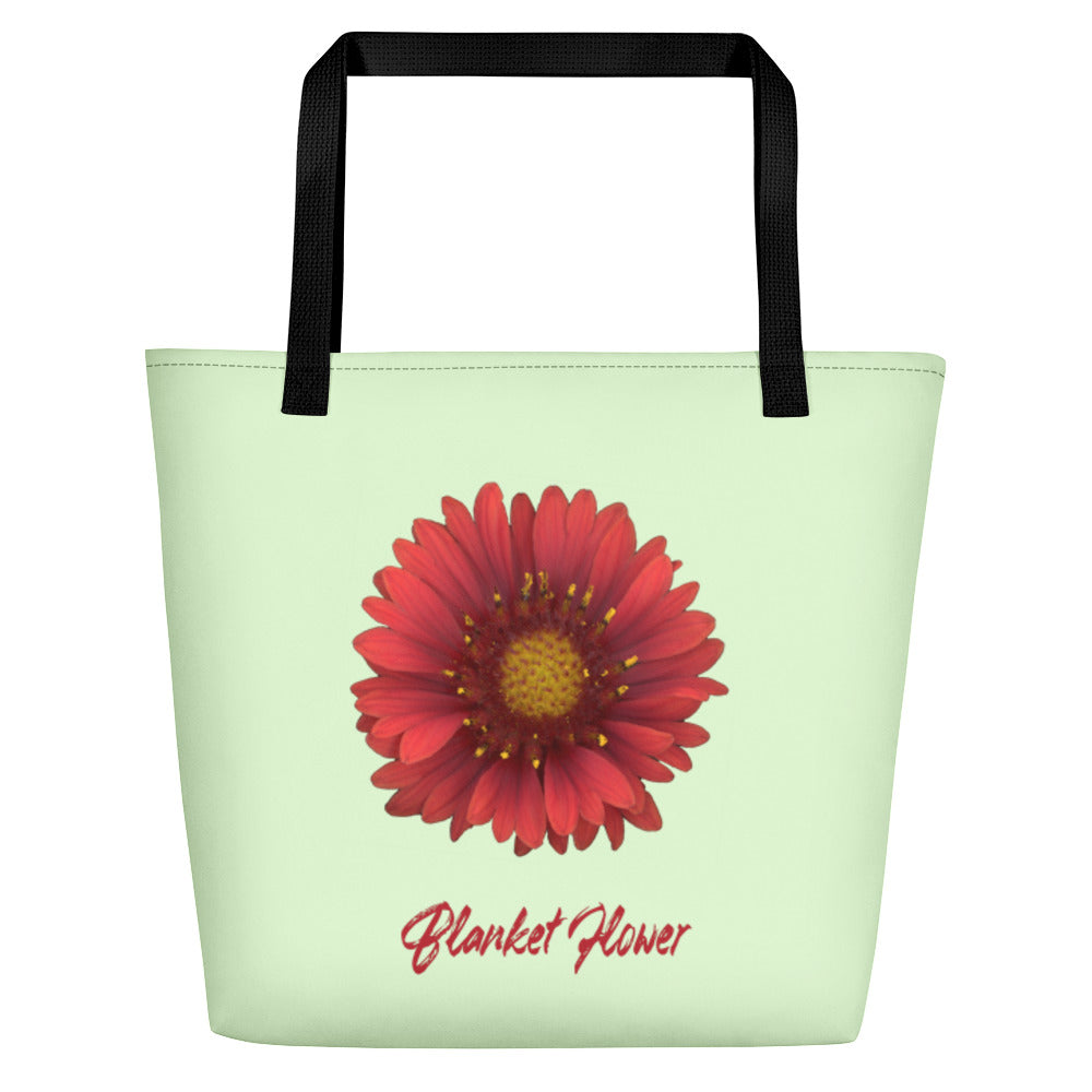 Blanket Flower Gaillardia Red | Tote Bag | Large | Sea Glass